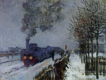  nieve Pintura Art%C3%ADstica - Tren en la nieve la locomotora Claude Monet